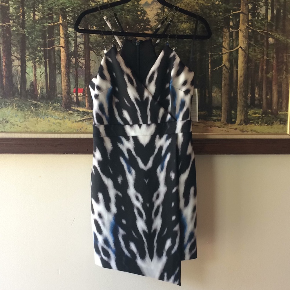 Bebe Zebra Print Chain Dress